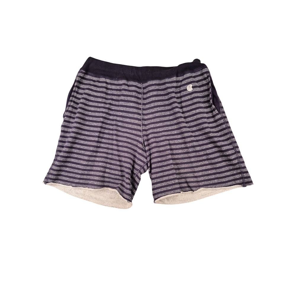 Champion x Todd Snyder Mens French Terry Gray Striped Sweat Shorts Medium
